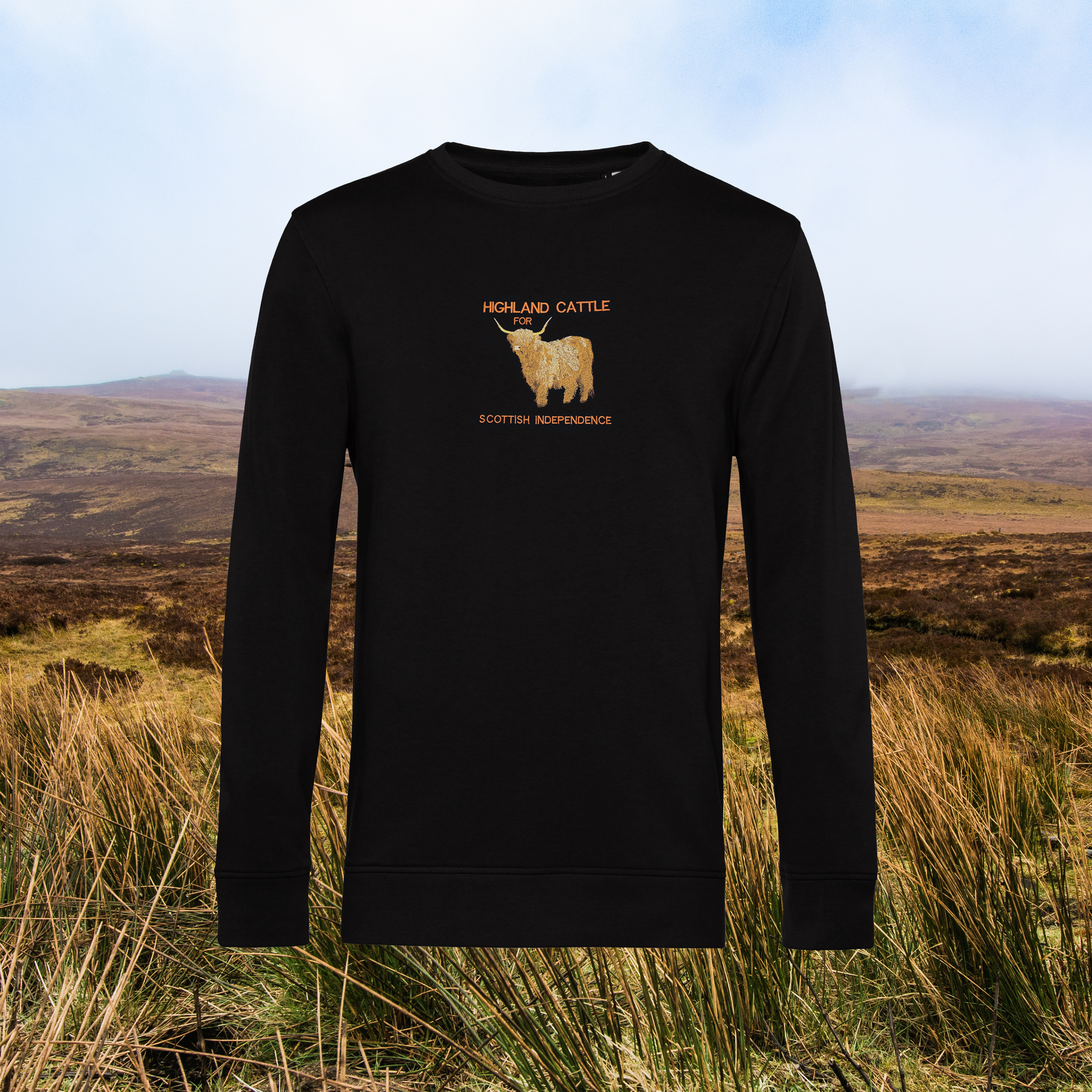 HIGHLAND CATTLE FOR SCOTTISH INDEPENDENCE ORGANIC JUMPER