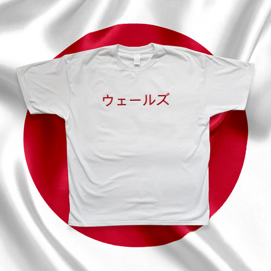 'WALES' IN JAPANESE T-SHIRT